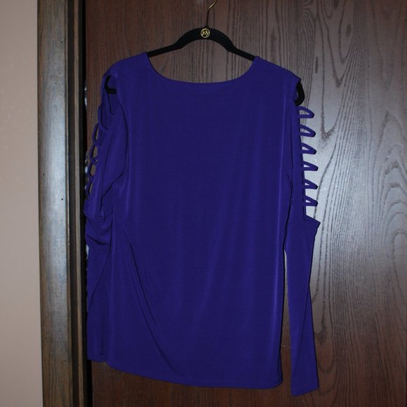 Michael Kors Purple Top with Ladderback Sleeves - XL - Picture 5 of 11